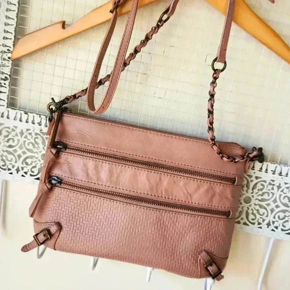 Elliott Lucca Messina 3 Zip Dusty Pink Crossbody bag - Picture 1 of 16